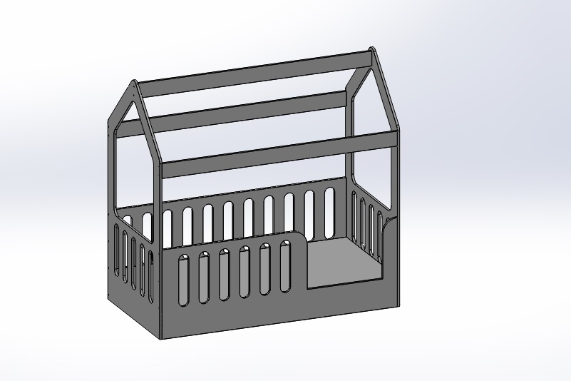 3D модель Детская кроватка домик