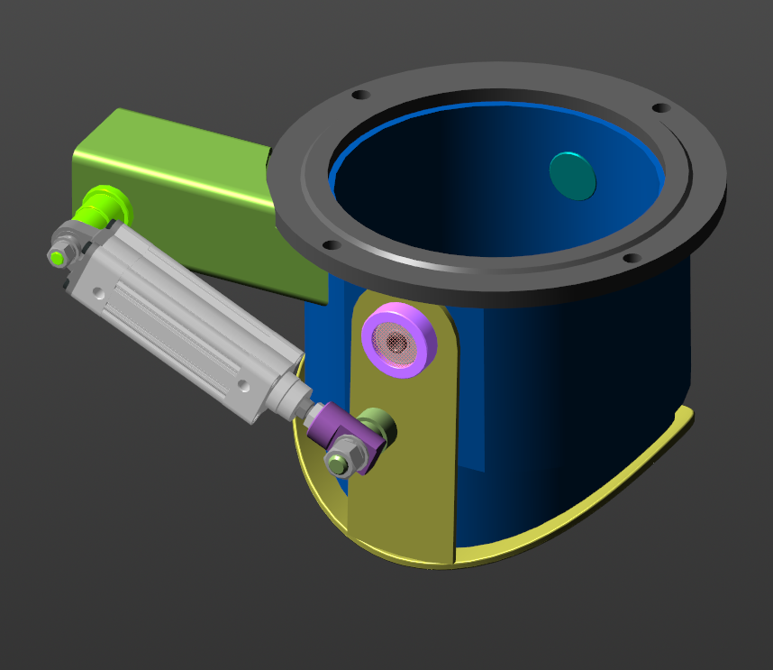 3D модель Секторный затвор Dn 300