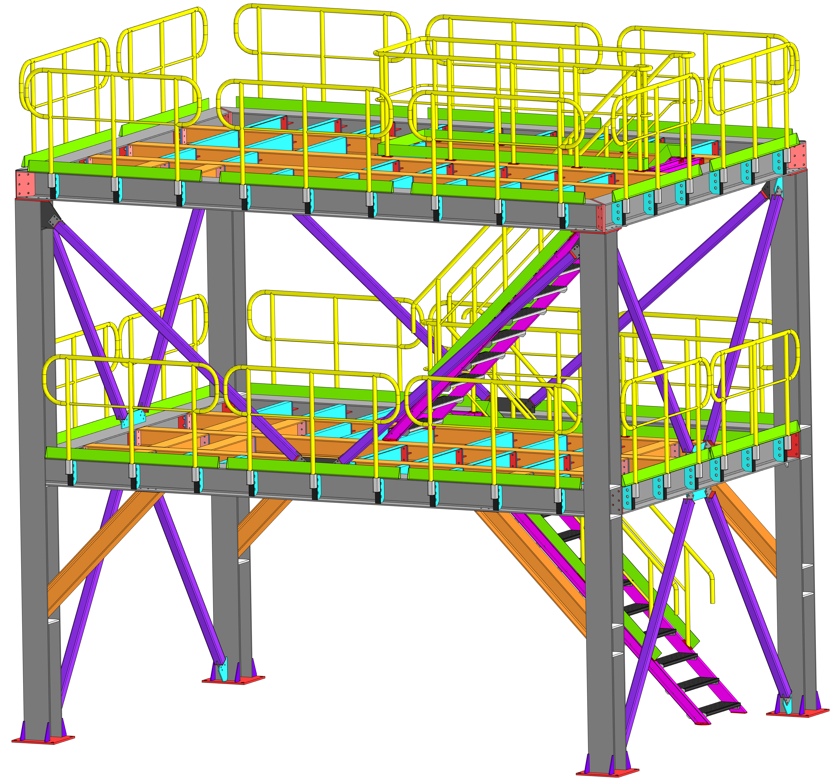 3D модель Платформа шнеков подачи гипса габаритом 4800х7000; h=6128