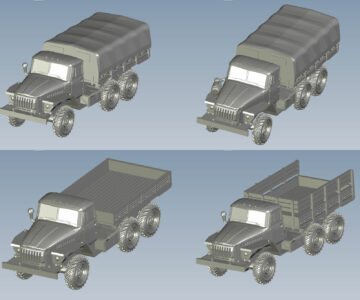 3D модель Урал-4320 (военный) STL для 3D