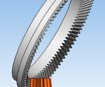 3D модель Коническая передача с отрицательным углом передачи -60 град