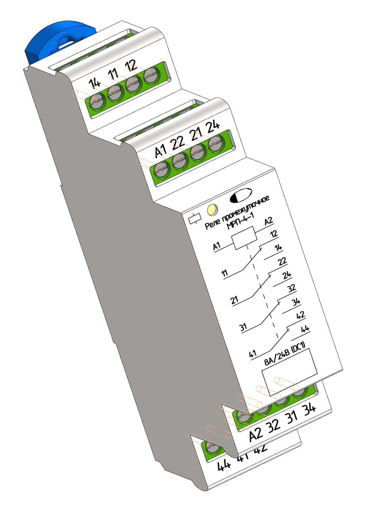 3D модель Промежуточное реле МРП-4-1