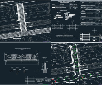 Чертеж Мостовой переход (переезд) через дренажный канал