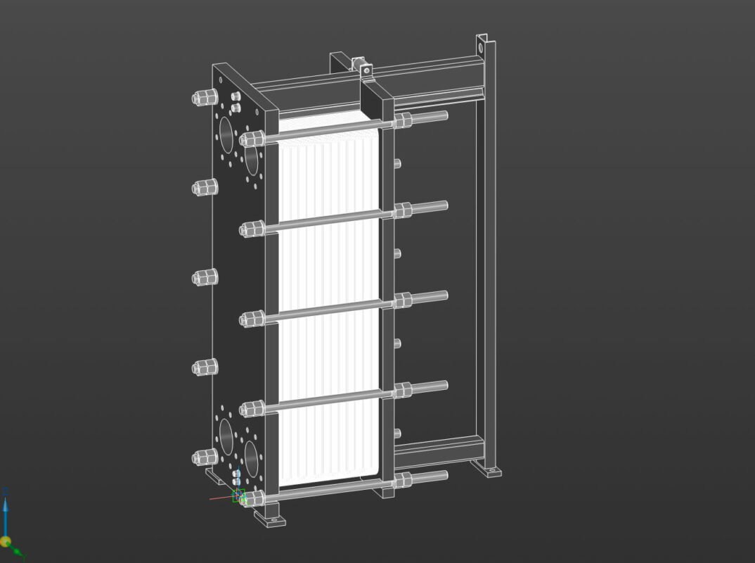 3D модель Теплообменник пластинчатый DN150-2