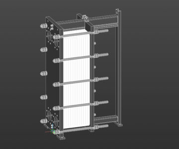 3D модель Теплообменник пластинчатый DN150-2