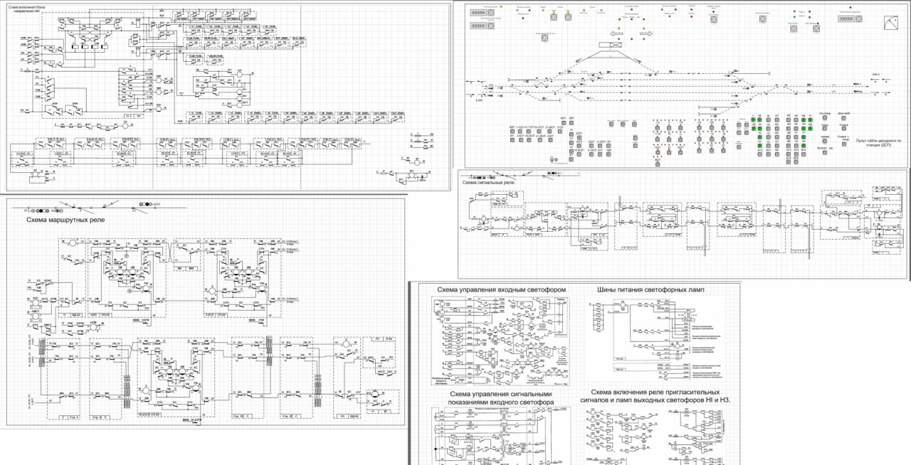 Чертеж Оборудование промежуточных станций электрической централизацией стрелок и сигналов
