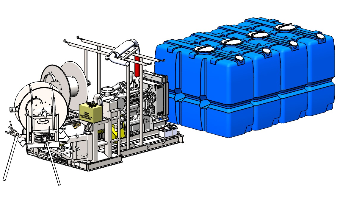 3D модель Высоконапорный аппарат с дизельным приводом