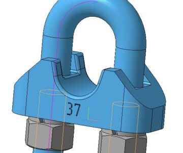 3D модель Зажим для стальных канатов по ГОСТ 13186-67