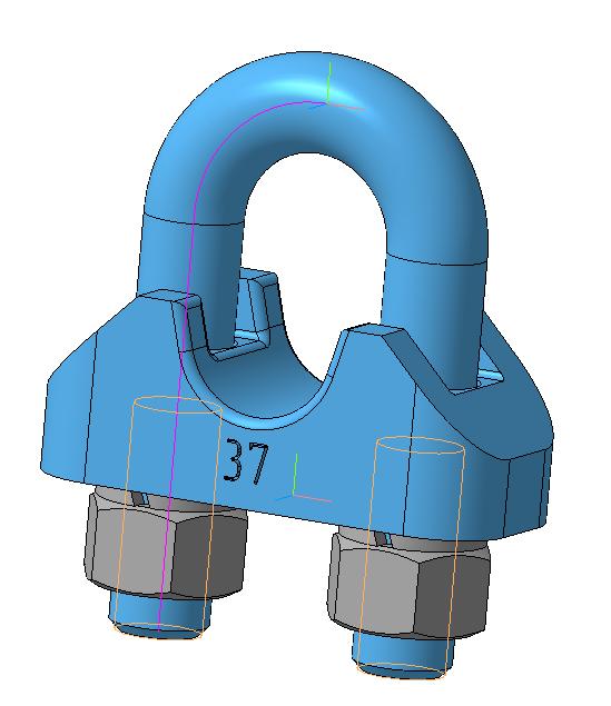 3D модель Зажим для стальных канатов по ГОСТ 13186-67