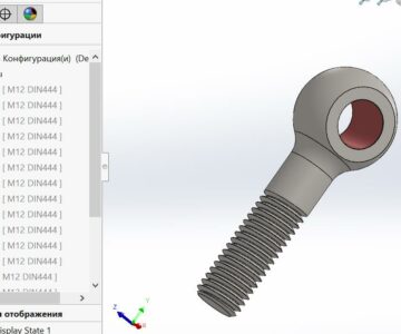 3D модель Болт откидной DIN 444