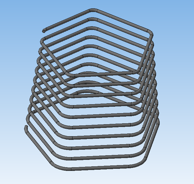 3D модель Пятиугольная коническая пружина