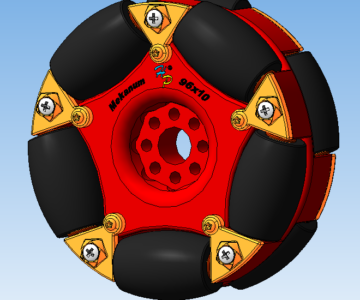 3D модель Колесо меканум с двухрядным расположением роликов