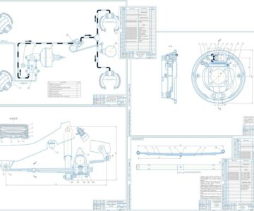 Чертеж Подвеска и тормозная система автомобиля ГАЗ-24
