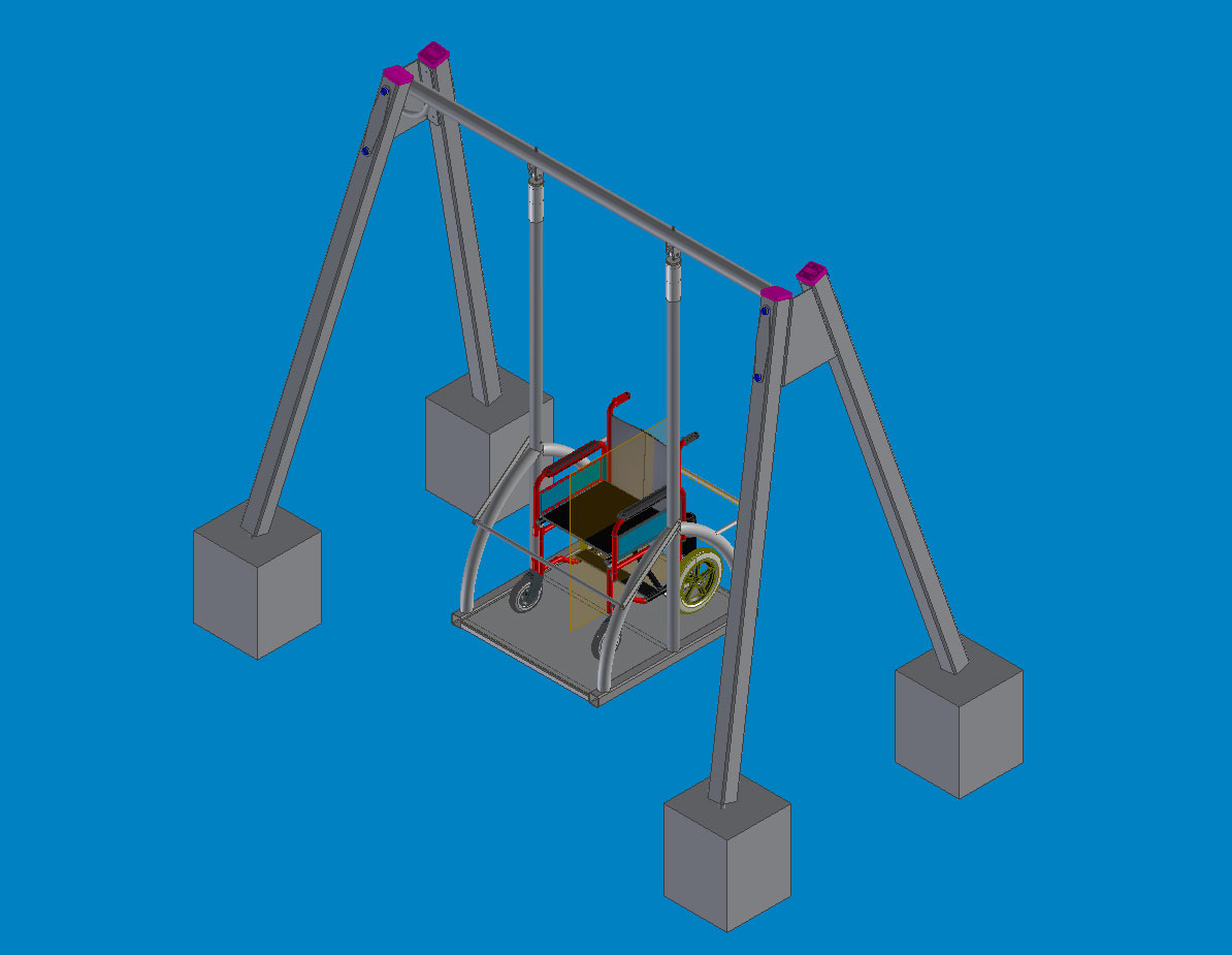 3D модель Качели для инвадной коляски