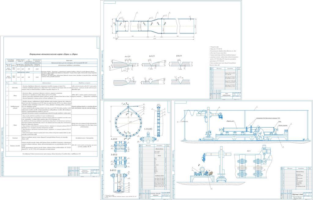 Чертеж Разработка технологического процесса сборки и сварки редукционного узла технологического трубопровода I группы категории В из стали 09Г2С