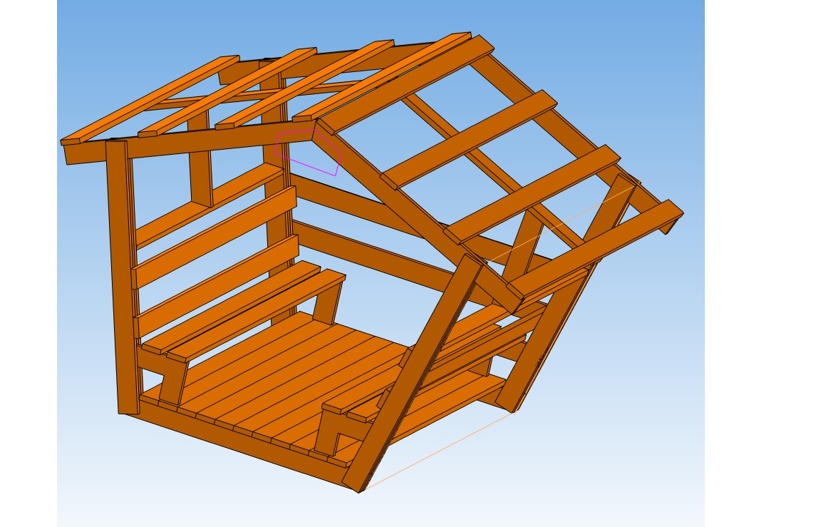 3D модель Беседка из дерева