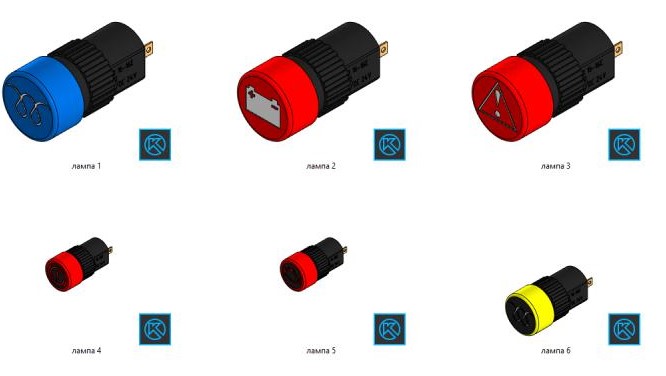 3D модель ARK Индикаторная светодиодная лампа AR-AD16-16DS