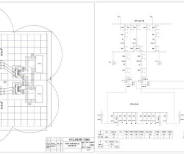 Чертеж Электрическая часть подстанций систем электроснабжения