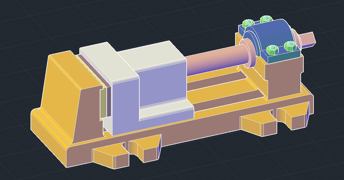 3D модель Тиски МЧ00.09 в AutoCAD