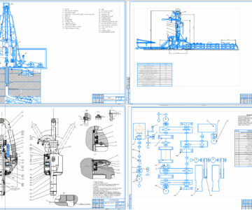 Чертеж Стационарная буровая установка глубиной до 4000м и диаметром до 0,5м