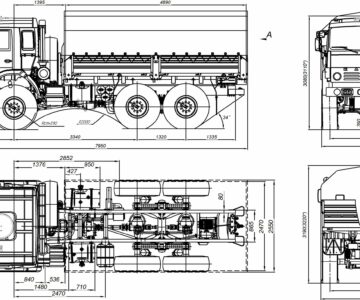 Чертеж Камаз 5350 "Мустанг" (тентованный)