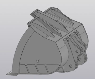 3D модель Ковш погрузчика John Deere 844 объемом 10 м3