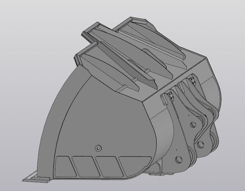 3D модель Ковш погрузчика John Deere 844 объемом 10 м3