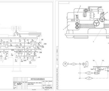 Чертеж Токарно-револьверный станок 1П365