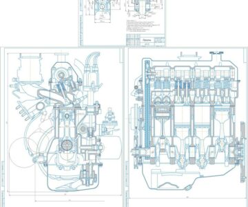 Чертеж Чертежи двигателя ВАЗ 21053