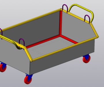3D модель Тележка для стружки объемом  - 0,33 м3