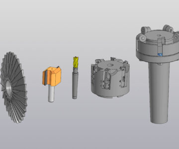 3D модель Сборник 3D моделей фрез (двухугловая, торцевая, прямая, концевая)