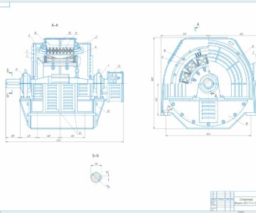 Чертеж Двигатель синхронный горизонтальный мощностью 1000 кВт