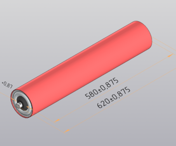 3D модель Ролик ленточного конвейера l=580