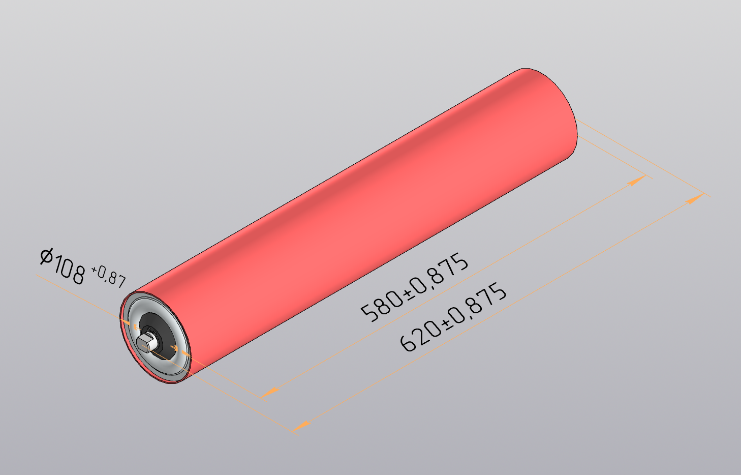 3D модель Ролик ленточного конвейера l=580