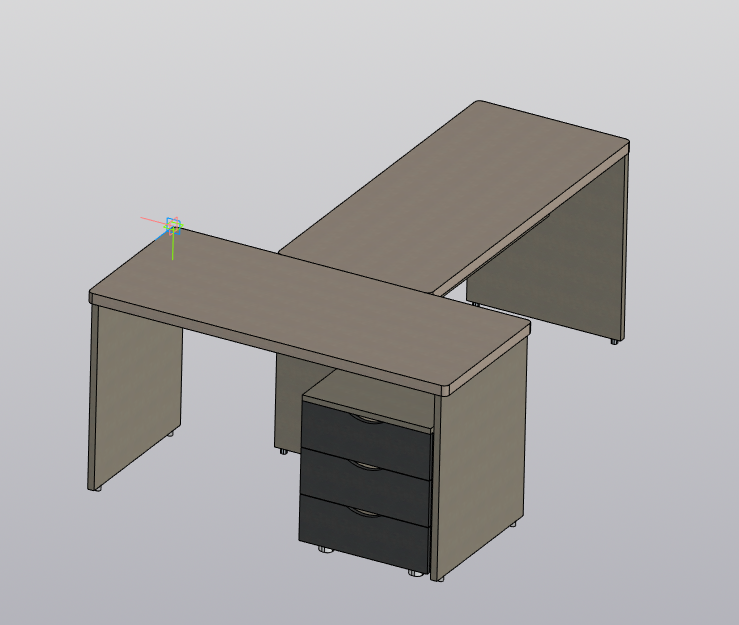 3D модель Стол офисный 1400х600х720