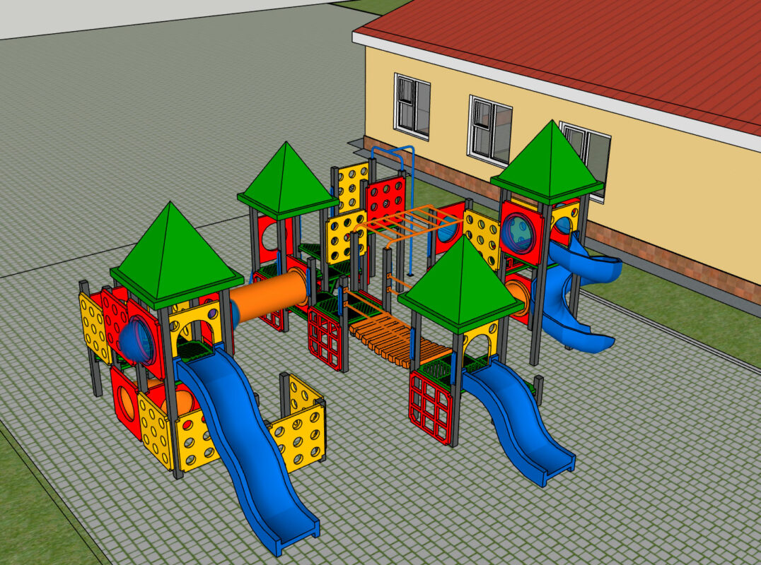 3D модель Детская площадка с горками в SketchUp