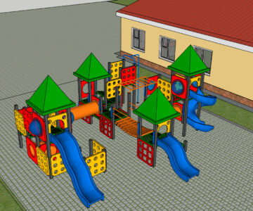 3D модель Детская площадка с горками в SketchUp