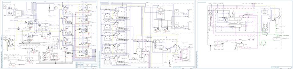 Чертеж Технологическая схема компрессорной станции сжатия нефтяного газа