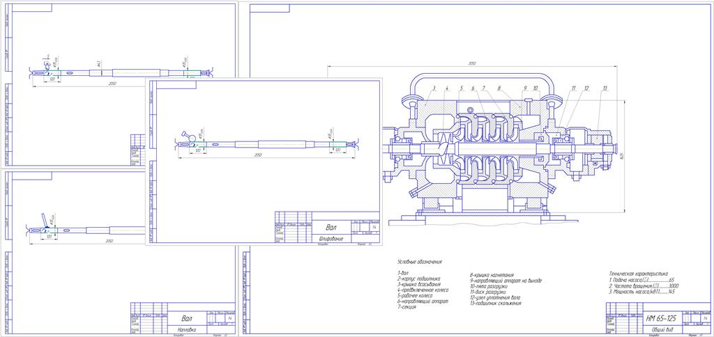 Чертеж Обслуживание и ремонт насоса НМ 65-125