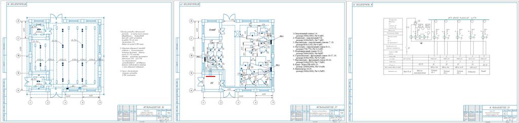 Чертеж Электроснабжение монтажного участка цеха по изготовлению передвижных агрегатов