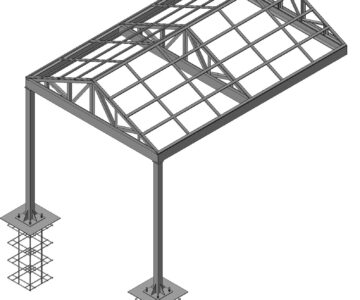 3D модель Навес 3000 х 5000 х 3500