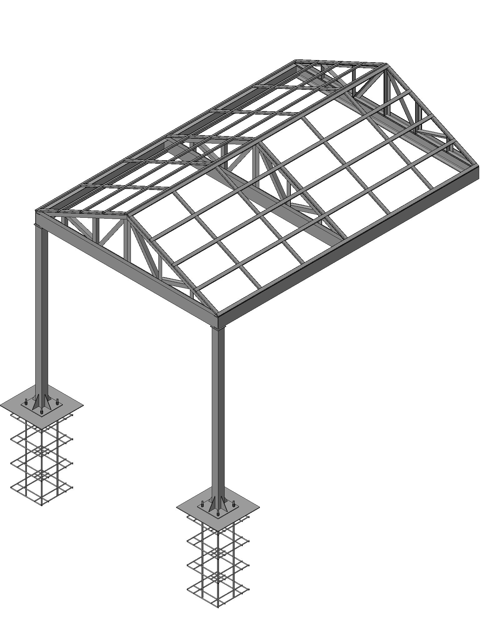 3D модель Навес 3000 х 5000 х 3500