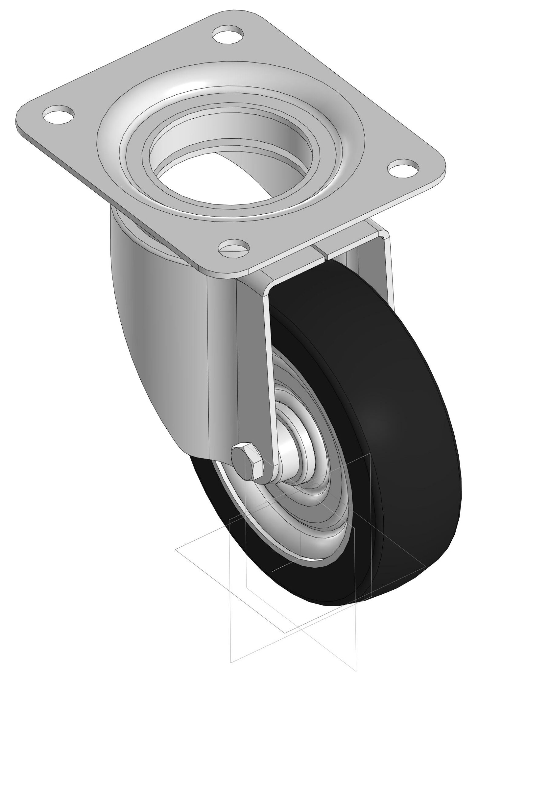 3D модель Колесо поворотное Tellura Rota 100мм