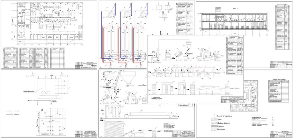 Чертеж Проект хлебозавода мощностью 30т в сутки (чертежи)