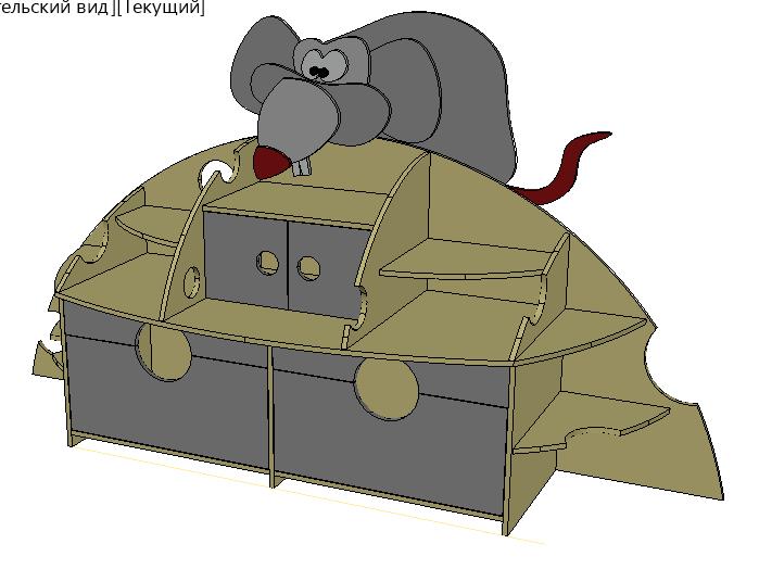 3D модель Шкаф "мышь любит сыр"