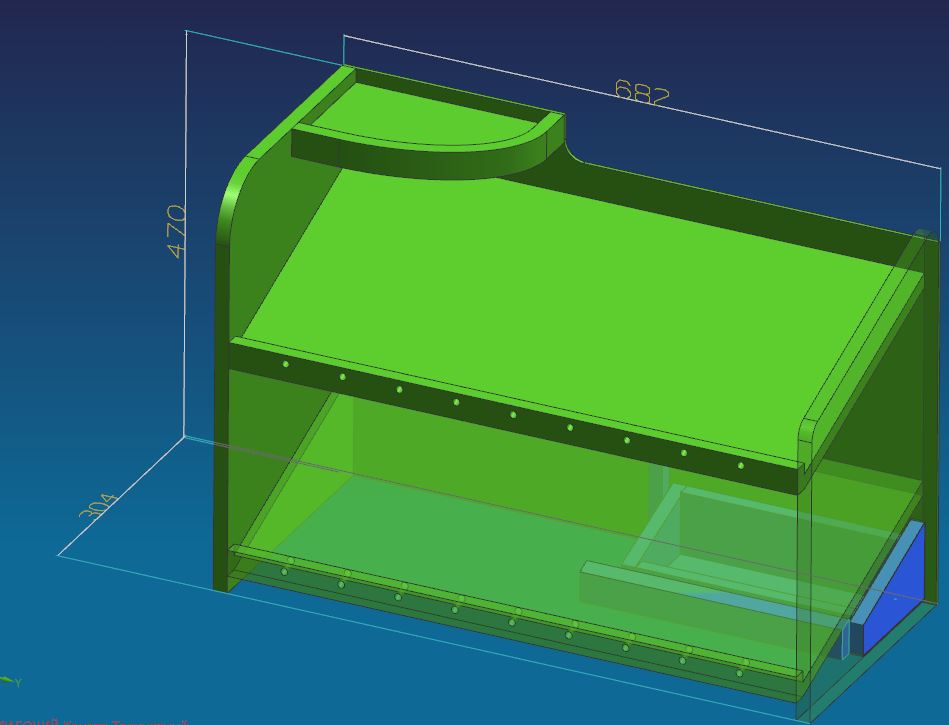 3D модель Полка под обувь с потайным отделом