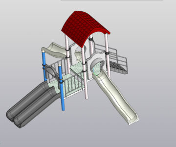 3D модель Горка на детскую площадку на несколько спусков