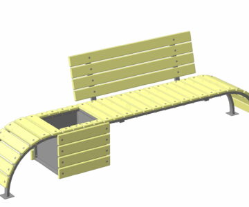 3D модель Лавочка с нишей под цветок или урну