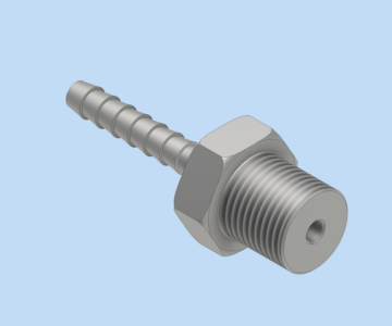 3D модель Штуцер с внутренней резьбой 1/2 под шланг d8 мм.