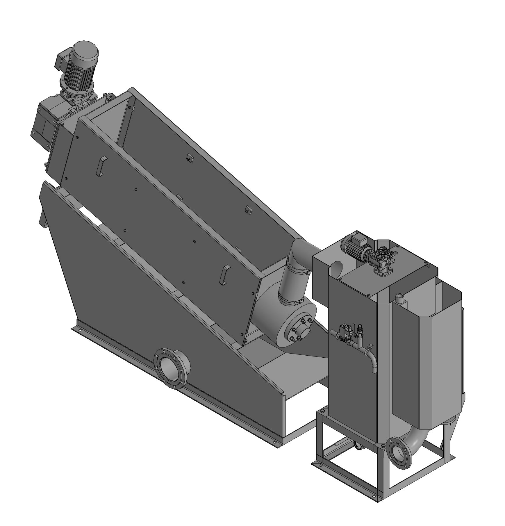 3D модель Шнековый обезвоживатель Turan-Ш 300/1